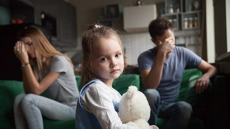 Stop Arguing in Front of the Kids—Start Leading in Front of Them. A couple are angry and not talking with a toddler in the room.